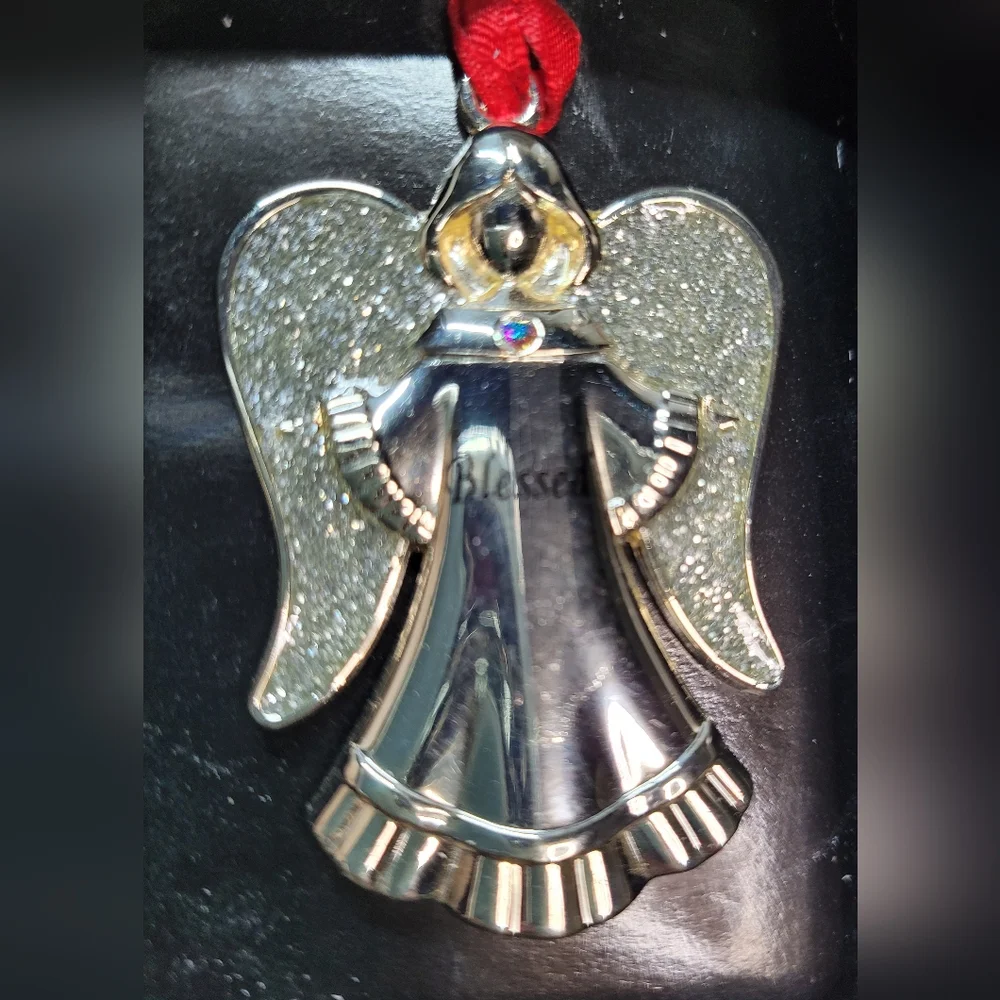 Harvey Lewis Swarovski Crystal Angel BLESSED Holiday Ornament